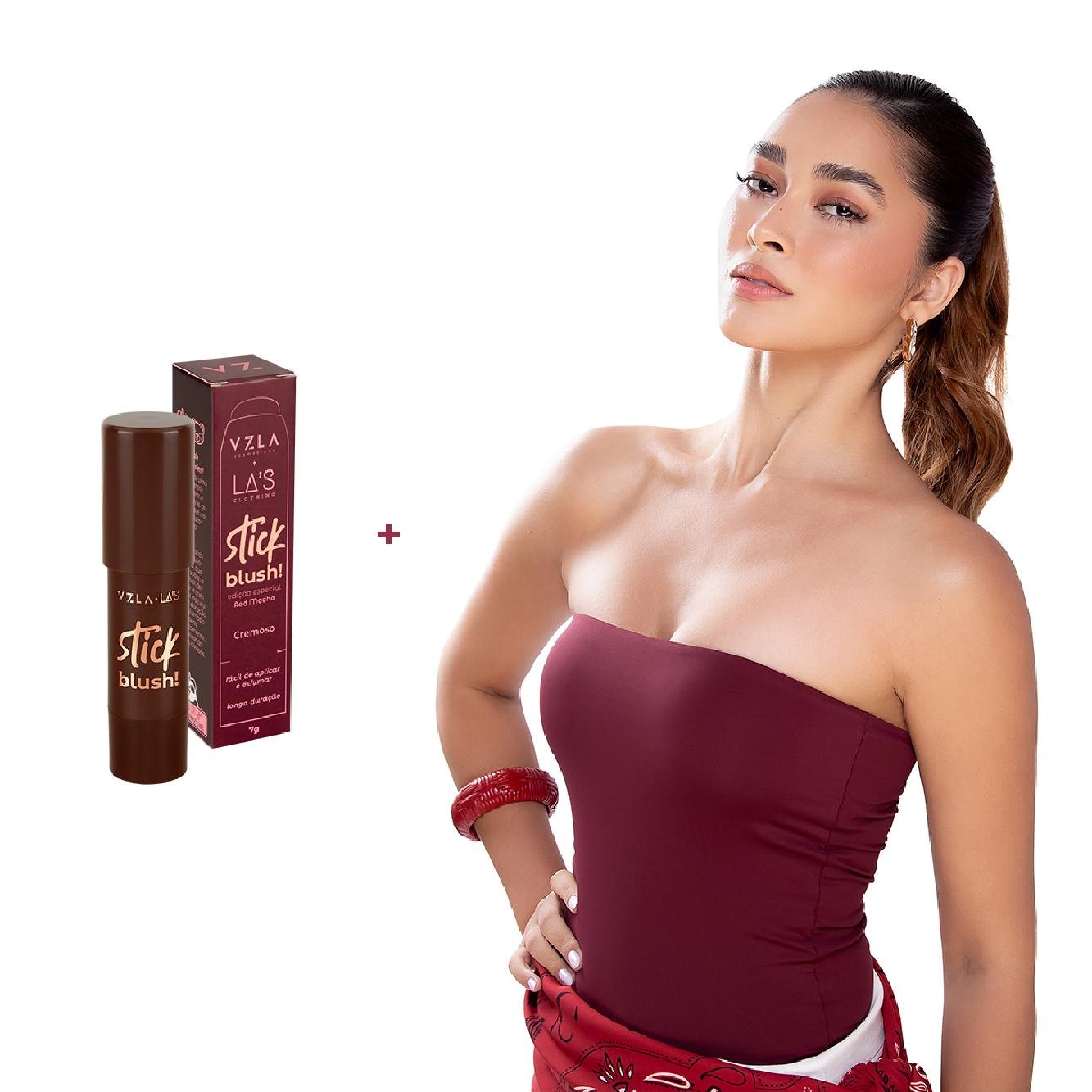 Combo Blusa Lira + Blush Stick Red Mocha Vizzela + La's - Image 2